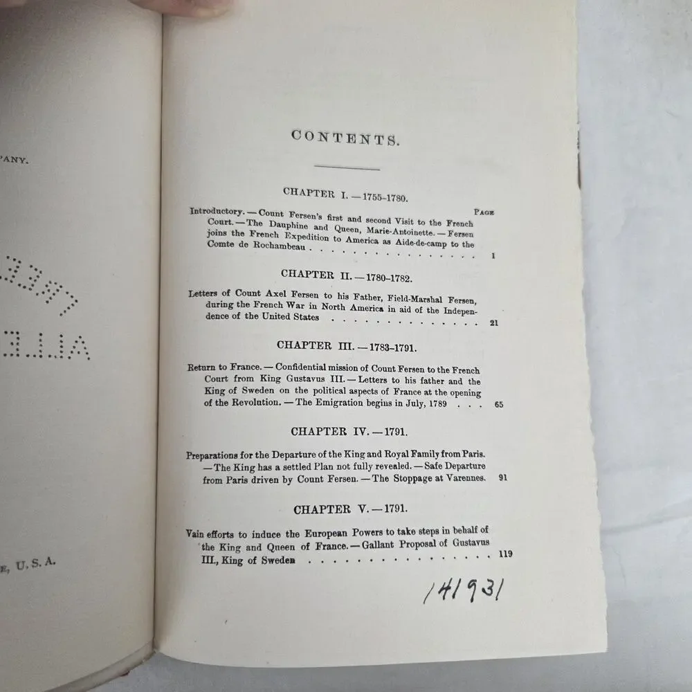 Diary & Correspondence of Count Axel Fersen Limited Numbered Marie Antoinette